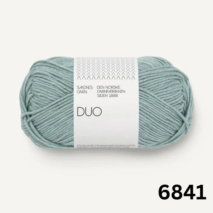 Duo – Soft Merino & Cotton Blend-Yarn-Sandnes Garn-Dusty Aqua Melange (6841)-Wild & Woolly Yarns
