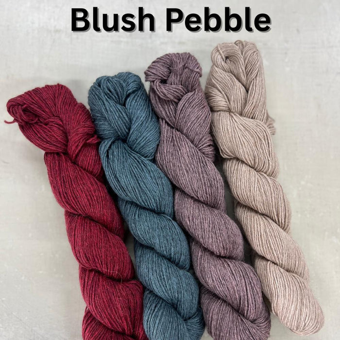 Diagonal Colour Blocked Baby Blanket Knit Kit-Needlecraft Kits-Wild & Woolly Yarns-Blush Pebble-Without Needles-Wild & Woolly Yarns