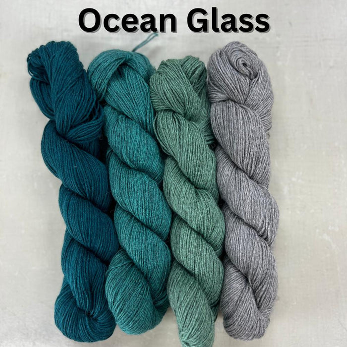 Diagonal Colour Blocked Baby Blanket Knit Kit-Needlecraft Kits-Wild & Woolly Yarns-Ocean Glass-Without Needles-Wild & Woolly Yarns