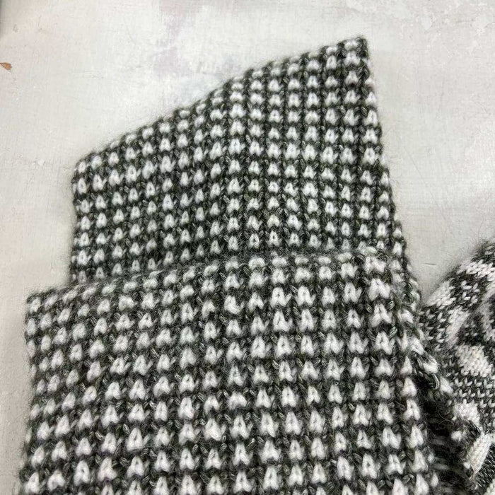 Fair Isle Beanie & Scarf Set Knit Kit-Needlecraft Kits-Wild & Woolly Yarns-Charcoal (606)-Wild & Woolly Yarns