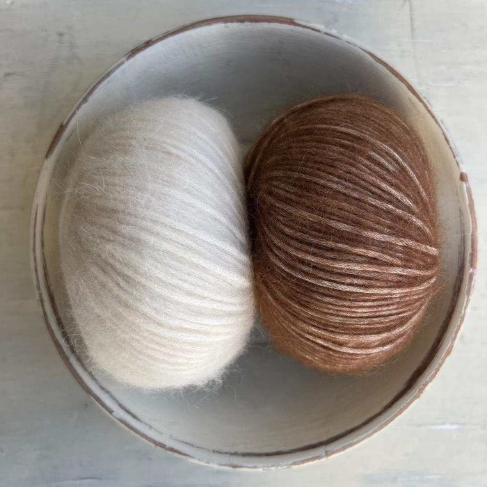 Fair Isle Beanie & Scarf Set Knit Kit-Needlecraft Kits-Wild & Woolly Yarns-Brown (609)-Wild & Woolly Yarns