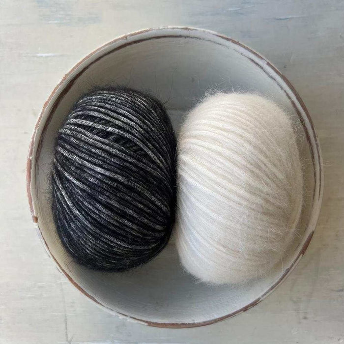 Fair Isle Beanie & Scarf Set Knit Kit-Needlecraft Kits-Wild & Woolly Yarns-Charcoal (606)-Wild & Woolly Yarns