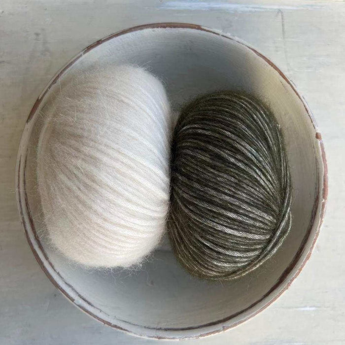 Fair Isle Beanie & Scarf Set Knit Kit-Needlecraft Kits-Wild & Woolly Yarns-Olive (619)-Wild & Woolly Yarns