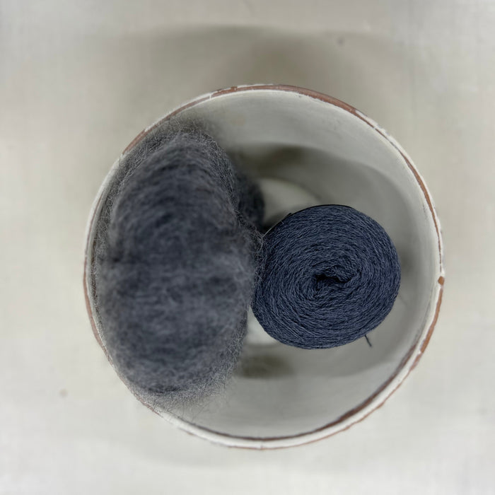 Float Relaxed Shawl Knitting Kit-Needlecraft Kits-Wild & Woolly Yarns-Anthracite (0154)-Without Needles-Wild & Woolly Yarns