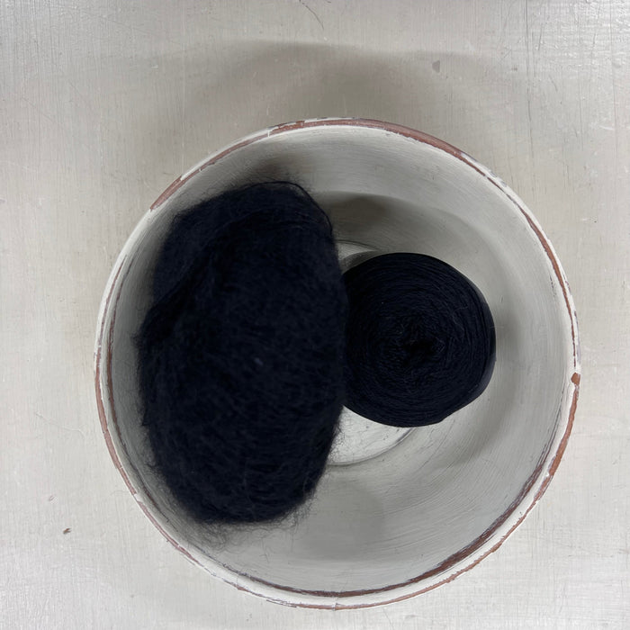 Float Relaxed Shawl Knitting Kit-Needlecraft Kits-Wild & Woolly Yarns-Black (0067)-Without Needles-Wild & Woolly Yarns