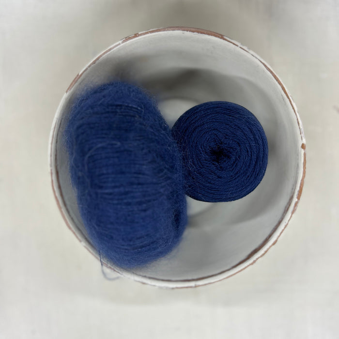 Float Relaxed Shawl Knitting Kit-Needlecraft Kits-Wild & Woolly Yarns-Oltremare (0884)-Without Needles-Wild & Woolly Yarns