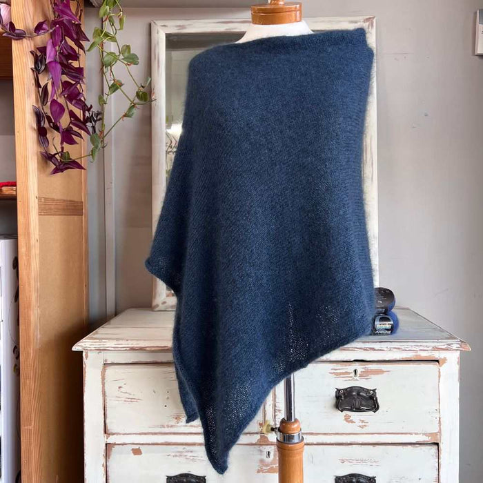 Float Relaxed Shawl Knitting Kit-Needlecraft Kits-Wild & Woolly Yarns-Black (0067)-Without Needles-Wild & Woolly Yarns