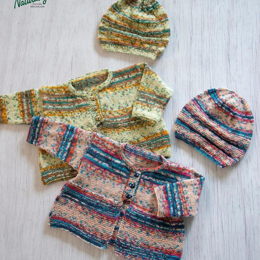 Garter Stitch & Stocking Stitch Jacket & Hat Knit Kit-Needlecraft Kits-Wild & Woolly Yarns-Newborn / 3 Months-Solar Power (11530)-Wild & Woolly Yarns
