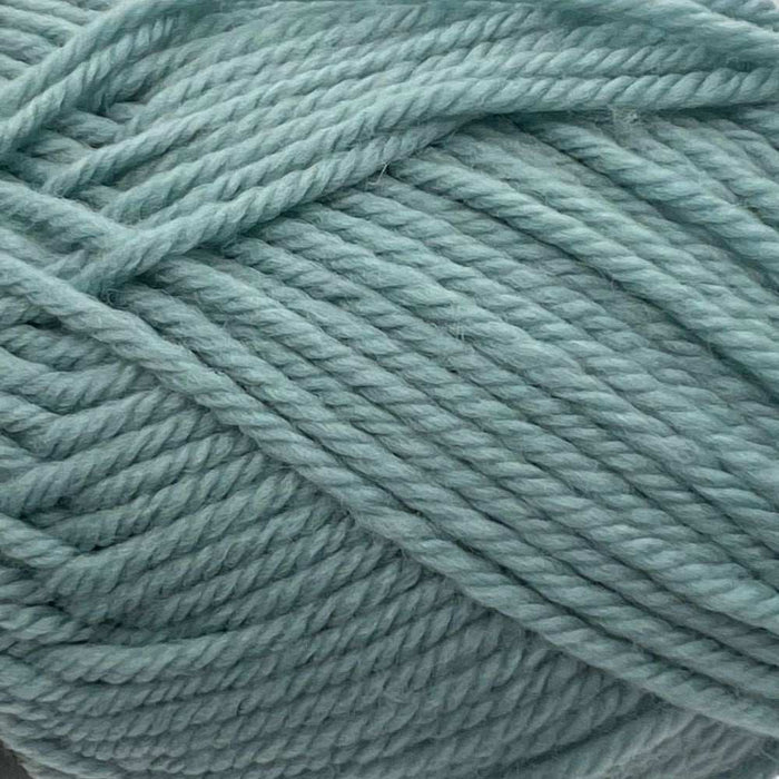 Soft 8ply merino wool yarn in light blue for the Goldie Sweater & Hat Knit Kit.