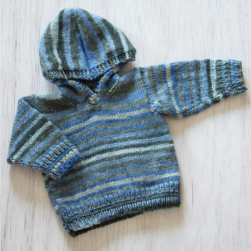 Hooded Sweater Knit Kit-Needlecraft Kits-Wild & Woolly Yarns-Newborn / 3 Months-11430-Wild & Woolly Yarns