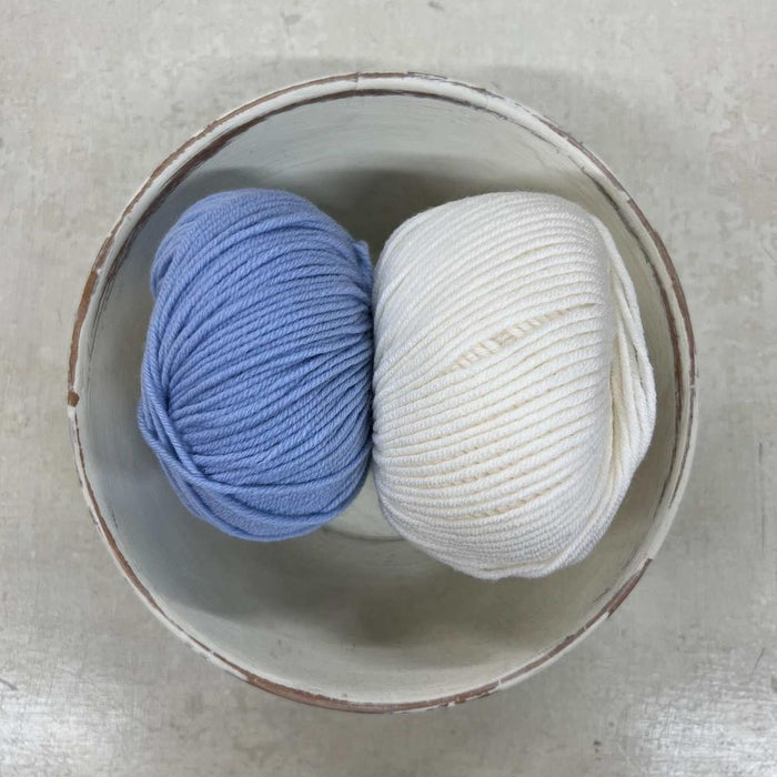 Lammermoor Baby Blanket Knit Kit-Needlecraft Kits-Wild & Woolly Yarns-Blue Skies-Without Needles-Wild & Woolly Yarns