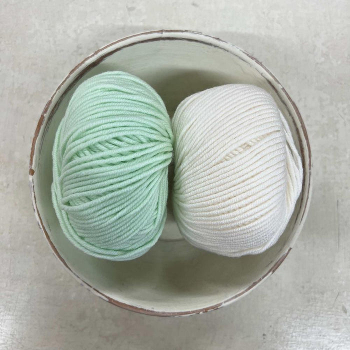 Lammermoor Baby Blanket Knit Kit-Needlecraft Kits-Wild & Woolly Yarns-Mint Cream-Without Needles-Wild & Woolly Yarns