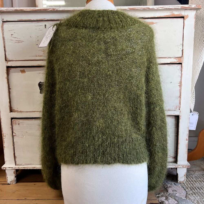 Lucy Light Balloon Sleeve Sweater Knit Kit - Cropped Length-Needlecraft Kits-Wild & Woolly Yarns-Small-3079-Wild & Woolly Yarns
