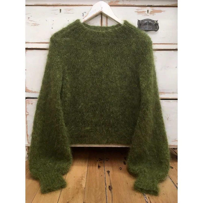 Lucy Light Balloon Sleeve Sweater Knit Kit - Cropped Length-Needlecraft Kits-Wild & Woolly Yarns-Small-3079-Wild & Woolly Yarns
