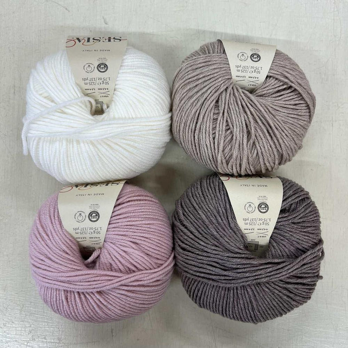 Merino Baby Blanket Knit Kit-Needlecraft Kits-Wild & Woolly Yarns-Heather Rose-Without Needles-Wild & Woolly Yarns