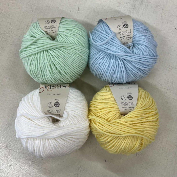 Merino Baby Blanket Knit Kit-Needlecraft Kits-Wild & Woolly Yarns-Minty Skies-Without Needles-Wild & Woolly Yarns