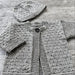 Mika Petite Cardigan & Hat Knitting Kit – NZ Merino 4ply-Needlecraft Kits-Wild & Woolly Yarns-Grey Marle (332)-0-3Mnths / 3-6Mnths-Wild & Woolly Yarns