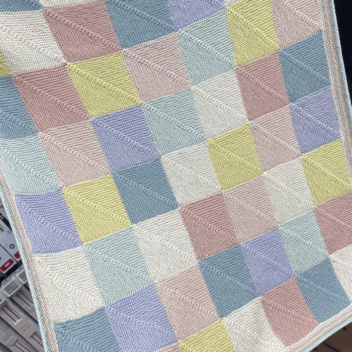 Paintbox Baby Blanket Knit Kit-Needlecraft Kits-Wild & Woolly Yarns-Duna Bright Mosaic-Without Needles-Wild & Woolly Yarns