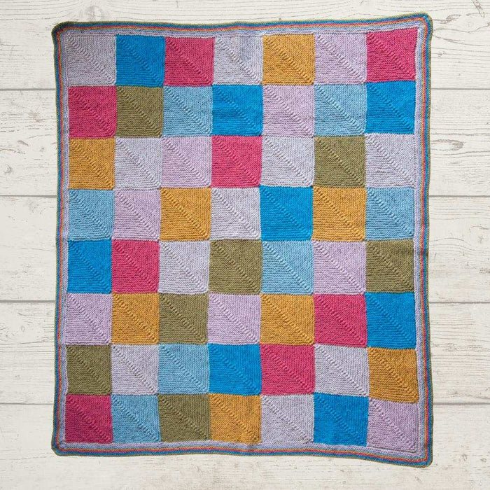 Paintbox Baby Blanket Knit Kit-Needlecraft Kits-Wild & Woolly Yarns-Duna Bright Mosaic-Without Needles-Wild & Woolly Yarns