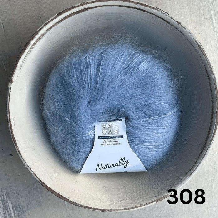 PetiteKnit Bea Blouse Knit Kit-Needlecraft Kits-Wild & Woolly Yarns-XXS/XS-Sea Mist (308)-Wild & Woolly Yarns