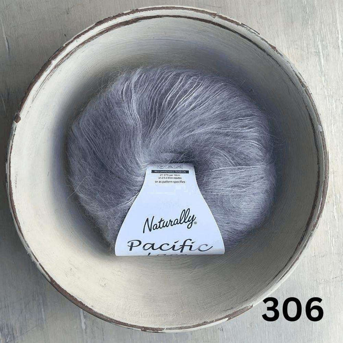 PetiteKnit Bea Blouse Knit Kit-Needlecraft Kits-Wild & Woolly Yarns-XXS/XS-Silver Mist (306)-Wild & Woolly Yarns