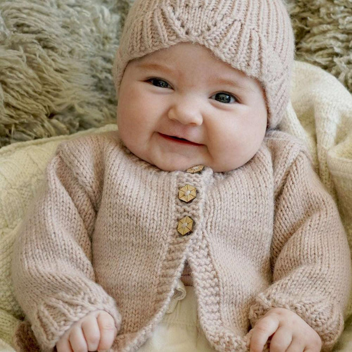 Poppy Cardi & Hat Knit Kit-Needlecraft Kits-Wild & Woolly Yarns-Blossom-0-3 Months-Wild & Woolly Yarns