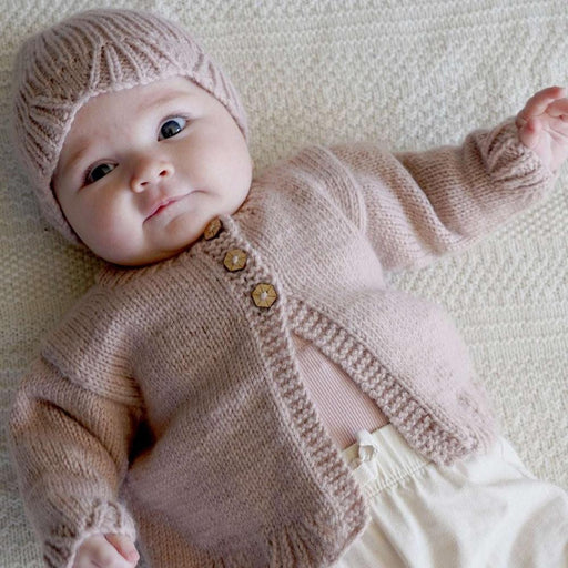 Poppy Cardi & Hat Knit Kit-Needlecraft Kits-Wild & Woolly Yarns-Blossom-0-3 Months-Wild & Woolly Yarns