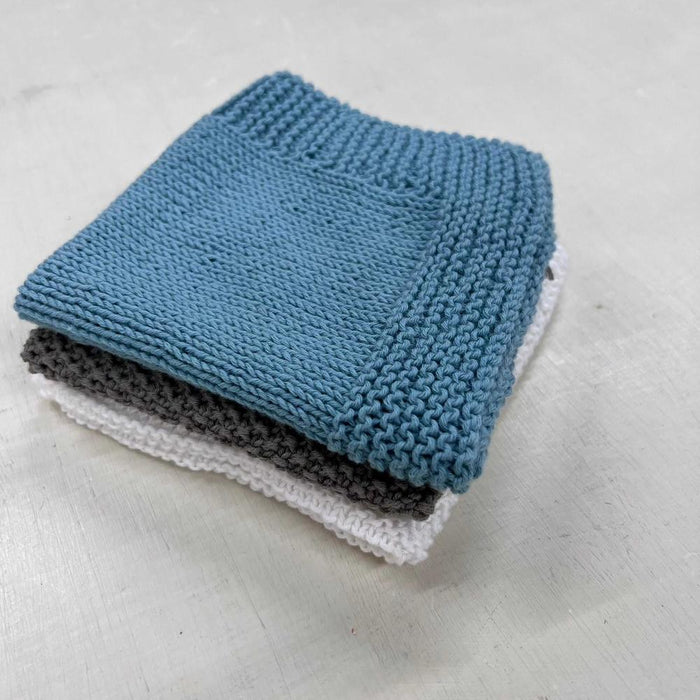 Pure and Simple Organic Face Cloths Knit Kit-Needlecraft Kits-Wild & Woolly Yarns-Without-Whanganui-Wild & Woolly Yarns
