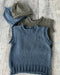 Rudy Rolled Edge Vest Knit Kit-Needlecraft Kits-Wild & Woolly Yarns-White (2000)-3-6 Months-Wild & Woolly Yarns