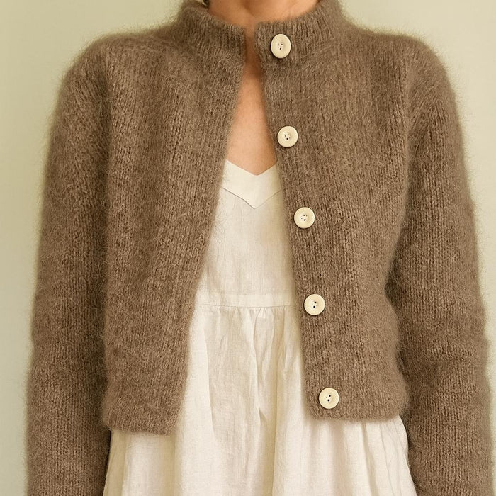 Sadie Cardigan Knit Kit-Needlecraft Kits-Wild & Woolly Yarns-Snow Drift (3001)-82cm-Wild & Woolly Yarns