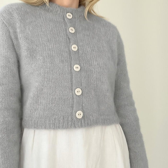 Sadie Cardigan Knit Kit-Needlecraft Kits-Wild & Woolly Yarns-Snow Drift (3001)-82cm-Wild & Woolly Yarns