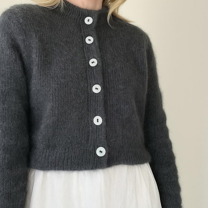 Sadie Cardigan Knit Kit-Needlecraft Kits-Wild & Woolly Yarns-Snow Drift (3001)-82cm-Wild & Woolly Yarns