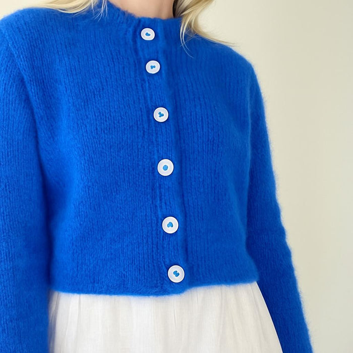 Sadie Cardigan Knit Kit-Needlecraft Kits-Wild & Woolly Yarns-Snow Drift (3001)-82cm-Wild & Woolly Yarns