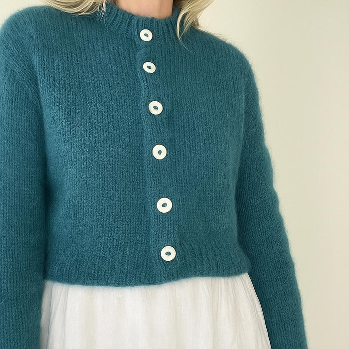 Sadie Cardigan Knit Kit-Needlecraft Kits-Wild & Woolly Yarns-Snow Drift (3001)-82cm-Wild & Woolly Yarns