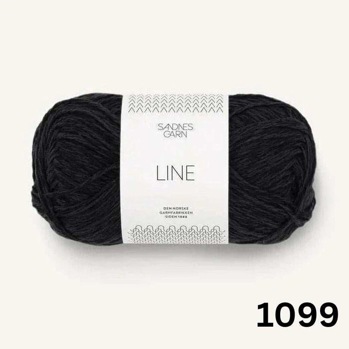 Sandnes Garn Line 8ply Cotton Linen Yarn-Yarn-The Ribbon Rose-Black (1099)-Wild & Woolly Yarns
