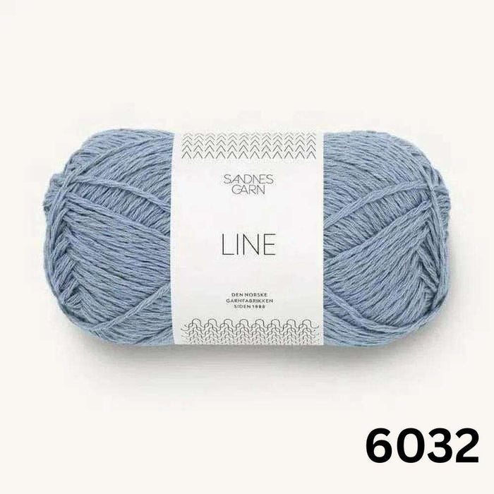 Sandnes Garn Line 8ply Cotton Linen Yarn-Yarn-The Ribbon Rose-Blue Hydrangea (6032)-Wild & Woolly Yarns