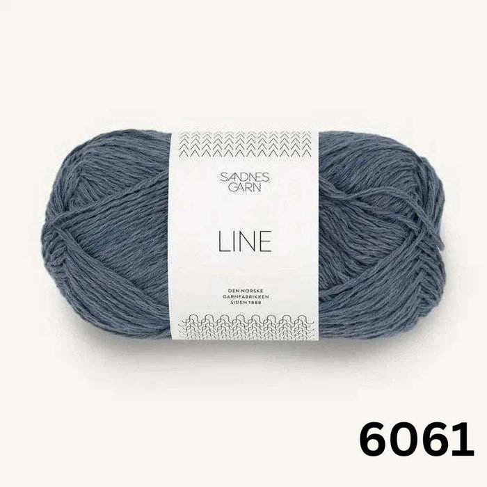 Sandnes Garn Line 8ply Cotton Linen Yarn-Yarn-The Ribbon Rose-Dark Blue-Grey (6061)-Wild & Woolly Yarns