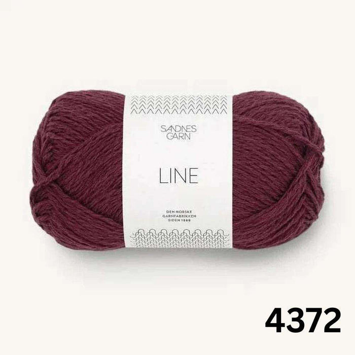 Sandnes Garn Line 8ply Cotton Linen Yarn-Yarn-The Ribbon Rose-Deep Burgundy (4372)-Wild & Woolly Yarns