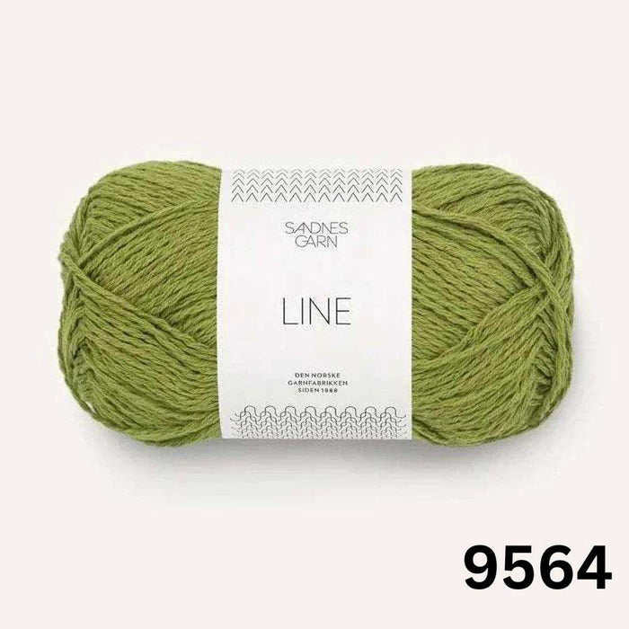 Sandnes Garn Line 8ply Cotton Linen Yarn-Yarn-The Ribbon Rose-Matcha (9564)-Wild & Woolly Yarns