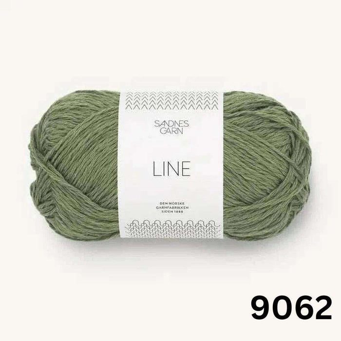 Sandnes Garn Line 8ply Cotton Linen Yarn-Yarn-The Ribbon Rose-Olive Green (9062)-Wild & Woolly Yarns