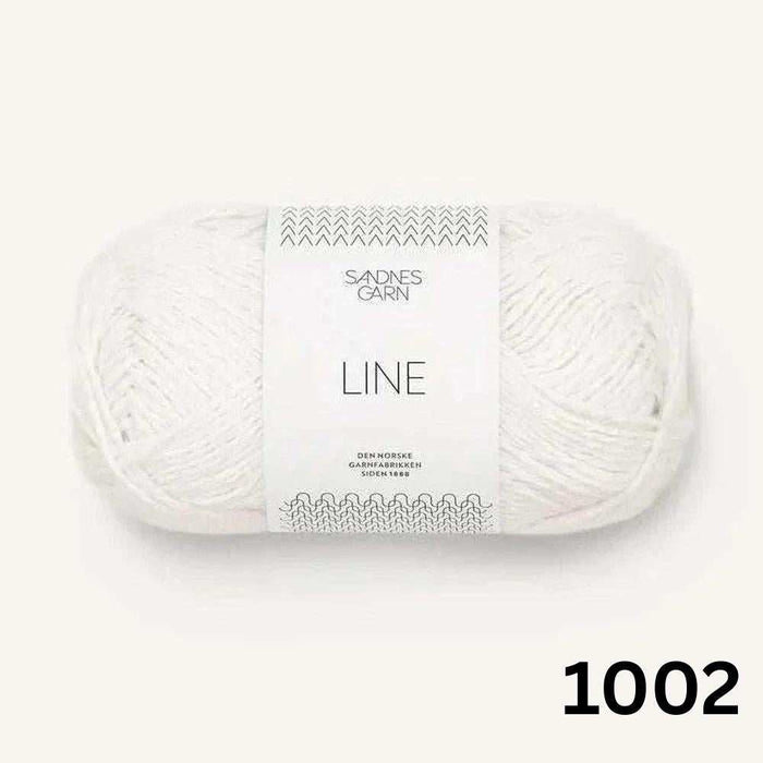 Sandnes Garn Line 8ply Cotton Linen Yarn-Yarn-The Ribbon Rose-White (1002)-Wild & Woolly Yarns