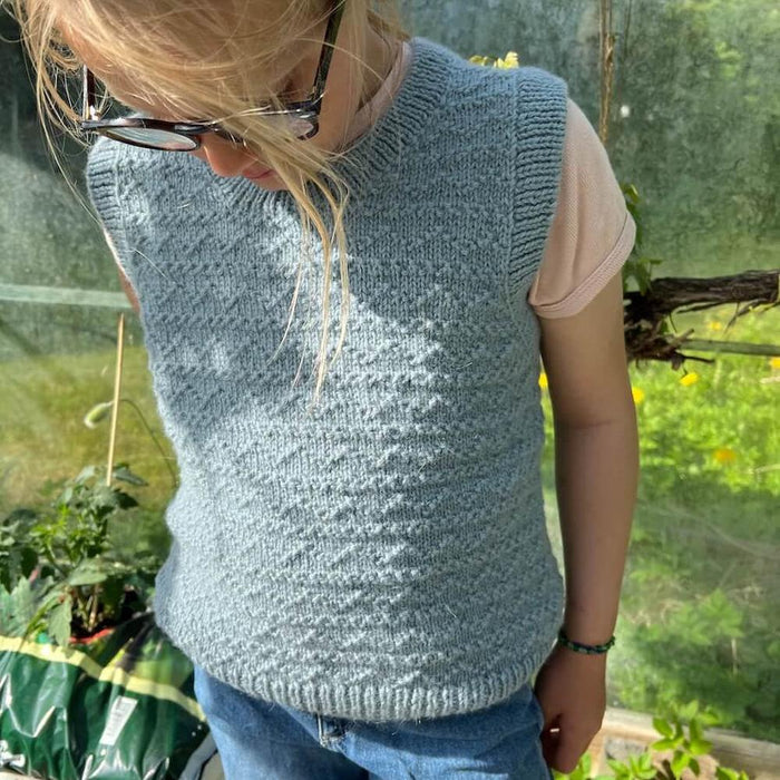 Sille Slipover Junior Knit Kit-Needlecraft Kits-Wild & Woolly Yarns-7-8 Yrs / 8-9 Yrs-White (1001)-Wild & Woolly Yarns