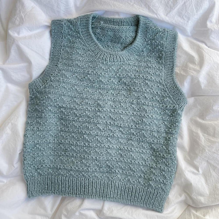 Sille Slipover Junior Knit Kit-Needlecraft Kits-Wild & Woolly Yarns-7-8 Yrs / 8-9 Yrs-White (1001)-Wild & Woolly Yarns