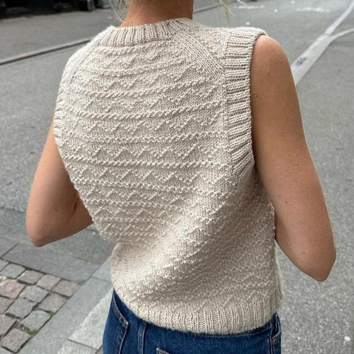 Sille Slipover Knit Kit-Needlecraft Kits-Wild & Woolly Yarns-XSmall-White (1001)-Wild & Woolly Yarns