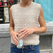 Sille Slipover Knit Kit-Needlecraft Kits-Wild & Woolly Yarns-XSmall-White (1001)-Wild & Woolly Yarns