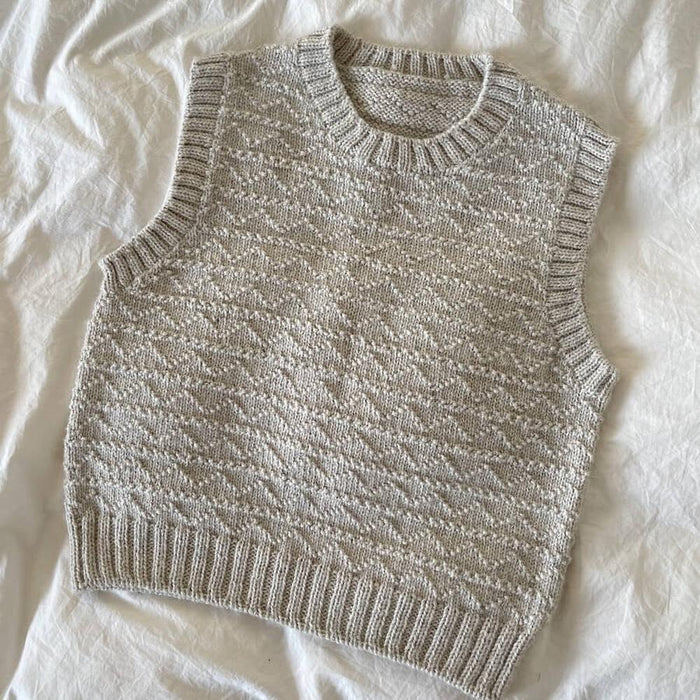 Sille Slipover Knit Kit-Needlecraft Kits-Wild & Woolly Yarns-XSmall-White (1001)-Wild & Woolly Yarns