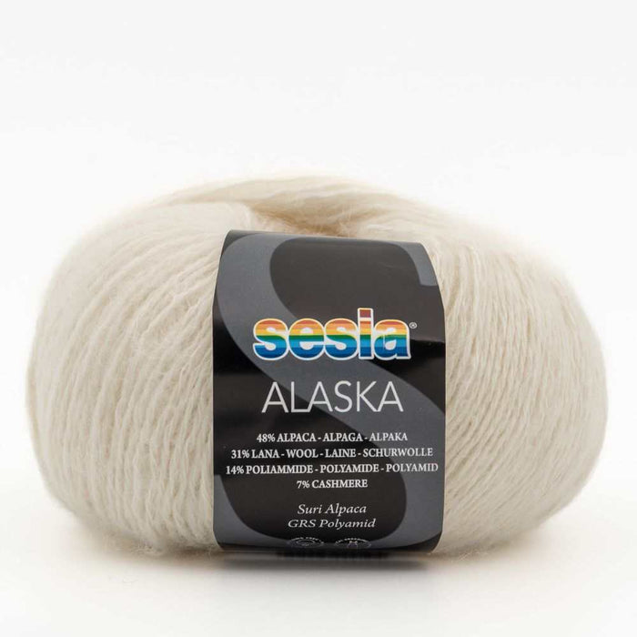 Sesia Alaska yarn ball, 8ply alpaca blend for Sophie Scarf knit kit.