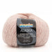 Sesia Alaska yarn ball for Sophie Scarf Knit Kit in soft pink, luxury blend of alpaca, wool, cashmere, and GRS polyamide.