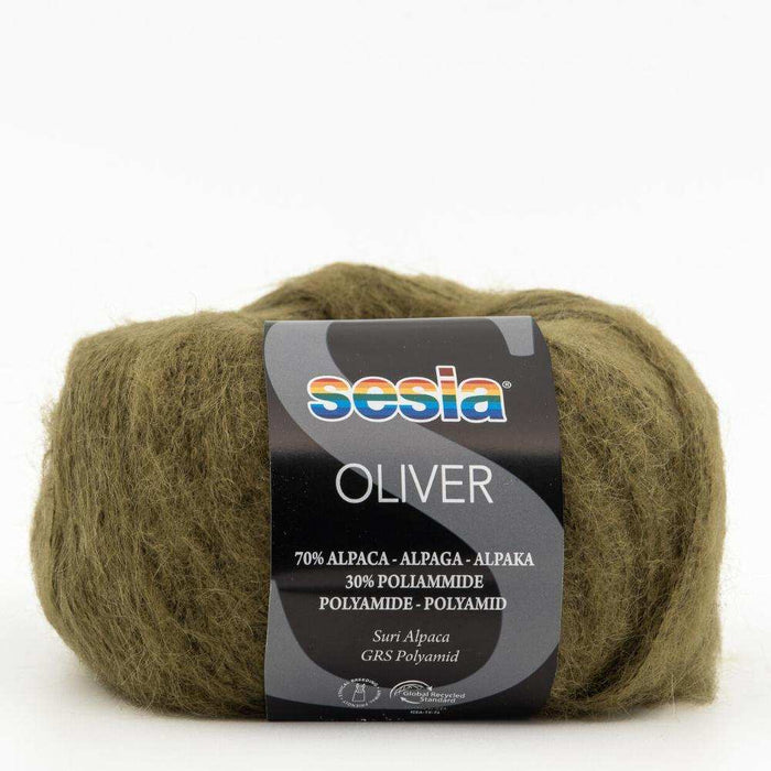Sesia Alaska yarn in olive color, ideal for crafting the Sophie Scarf knit kit.