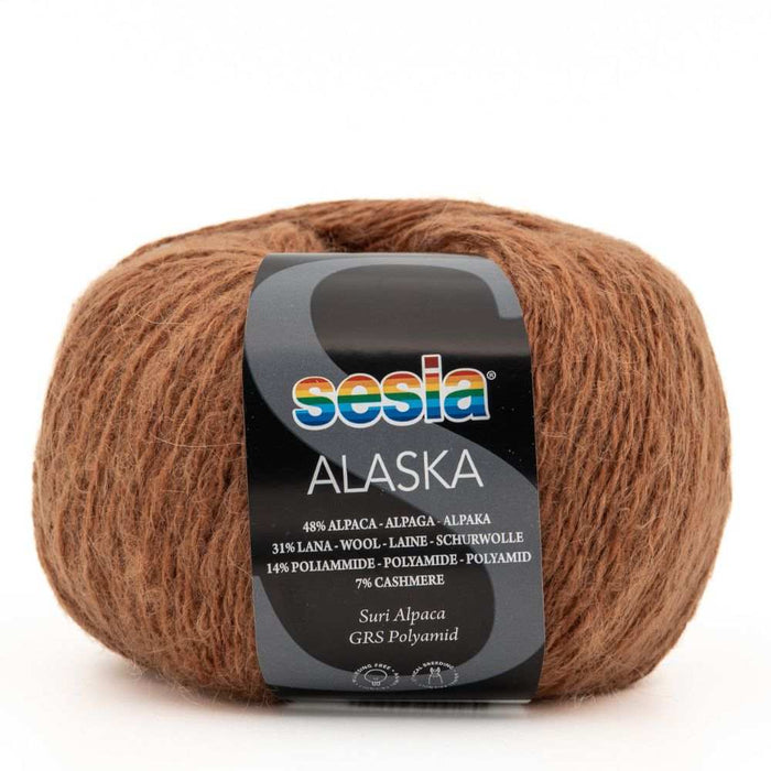 Sesia Alaska yarn for Sophie Scarf Knit Kit, featuring alpaca, wool, and cashmere blend, ideal for cozy, luxurious knitting.